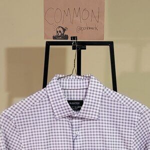 Bugatchi Cotton Checkered Dress Shirt Mens